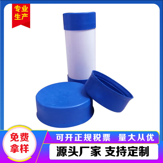 Zhuo Shikun external buckle steel pipe plastic pipe cap dustproof protective plug round head power round pipe thread blue protective sleeve 20mm blue (pack of 10)