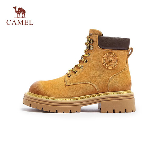 骆驼（CAMEL）【戈壁】工装靴短靴户外登山鞋踢不烂大黄靴女马丁靴 L23W076036R土黄 38