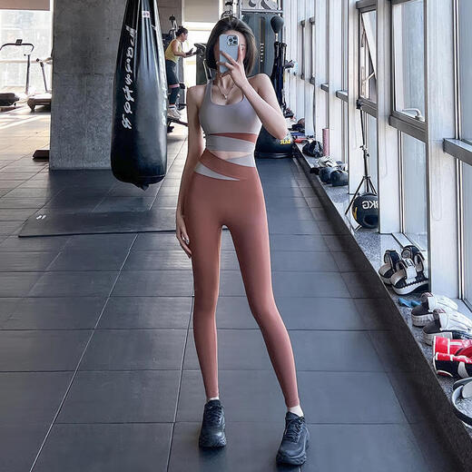 LI NING Li Ning Flagship Store Sports Color Matching High Waist Yoga Suit Running Sports Pilates Push Up Fitness Bra Quick Drying Black Bra S