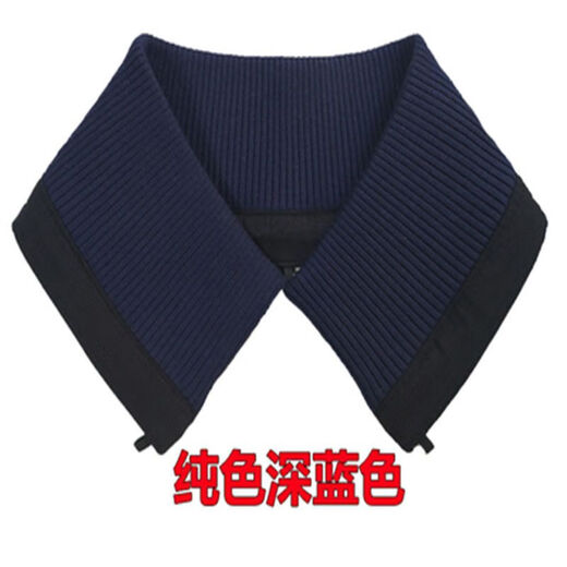 Jiaojing Down Jacket Collar Protector Winter Jacket Fake Warmth Anti-Dirty Collar Protector Threaded Fake Collar Cover Removable Unisex Black One Size Universal Button