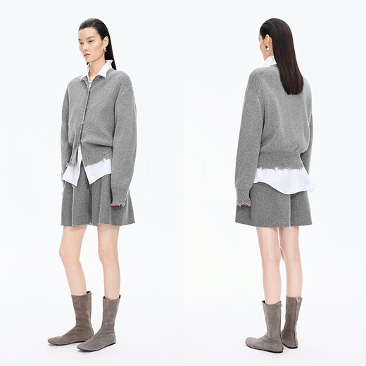 JNBY/Jiangnan Buyi shopping mall same style 25 autumn new shorts cashmere wool A type loose 5P9E13390 073/miscellaneous ash M