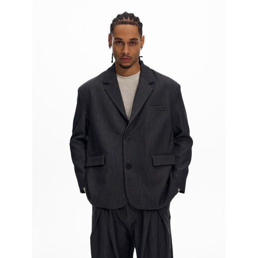 Semir American old money style silhouette simple casual suit jacket men and women cleanfit commuter suit gray pants S