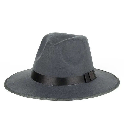 He Jiagong, Xu Wenqiang's same style hat, Shanghai Tang men's hat, Huang Xiaoming's same style big-brimmed jazz hat, stage performance gift, one size fits all, black 2 top clips 1