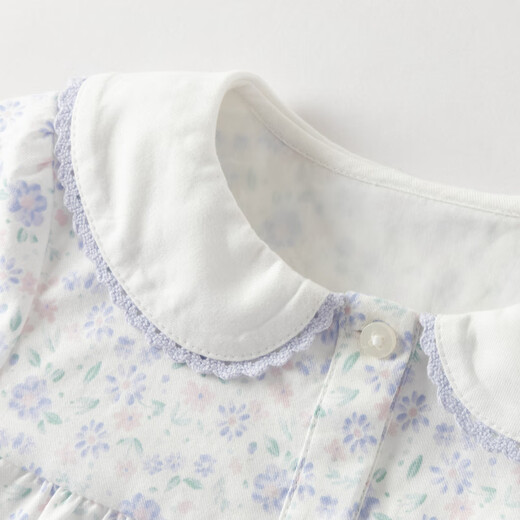 DAVE&BELLA children's shirt 2026 spring new pure cotton girls' shirt baby girl long-sleeved bottoming shirt children's top small floral print ready stock 90 cm (recommended height 80-90cm)