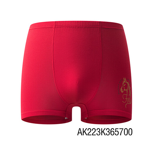 AIMER KIDS second-level children's pants milk leather pants Year of the Horse New Year zodiac red pants boys and girls triangle/boxer briefs natal underwear male boxer-good luck pony 160 (85-100Jin Jin is equal to 0.5 kg)