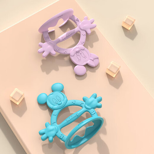 Children's Teether Silicone Teething Stick Baby Teething Toy Soothing Molar Stick High Temperature Resistant Mickey/Blue Green