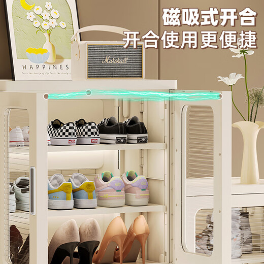 Japan Unprinted Free Installation Shoe Box Shoe Storage Box Transparent Shoe Cabinet Sneaker Boot Storage Cabinet Shoe Rack Folding 1*1*1cm Default Value Default Value Cream White 53 Faces Width Three Grids 9 Layers 53 Pieces