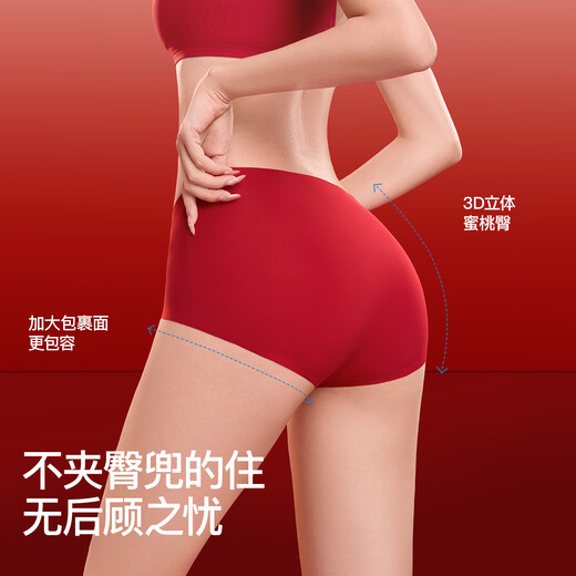 SecretWorld Secretworld red underwear for women with small breasts gathered in the Year of the Snake and the year of the zodiac for the wedding bride underwear and bra set, lucky 3-piece gift box set, underwear + underwear + socks L