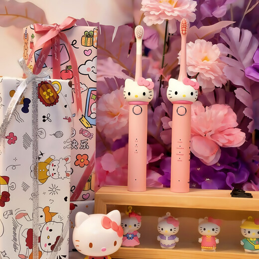 Yimi Electric Toothbrush Soft-bristled Small Head Women's Special Adult Portable Ultrasonic Toothbrush as a Practical Birthday Gift for My Girlfriend Hello Kitty Adult Model 1 Brush Head Included