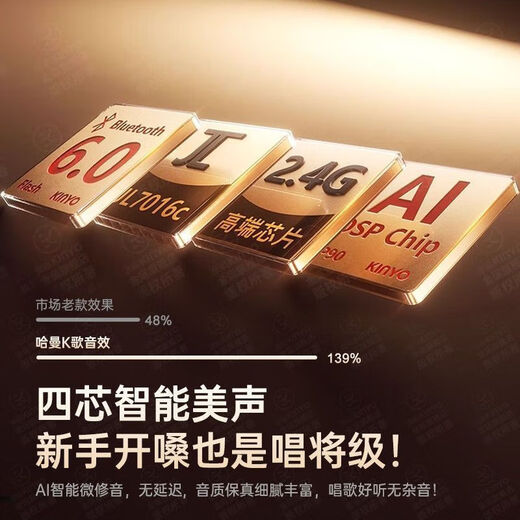 Jinyun Liuli 6th generation K-song microphone all-in-one Bluetooth speaker wireless singing home KTV audio karaoke set microphone Voice of Berlin outdoor audio gift G5