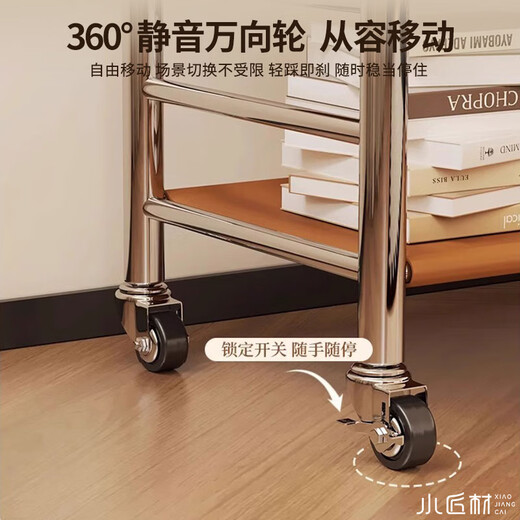Small craftsman floor-standing coat rack movable bedroom living room multi-functional clothes drying rack double layer length 80cm