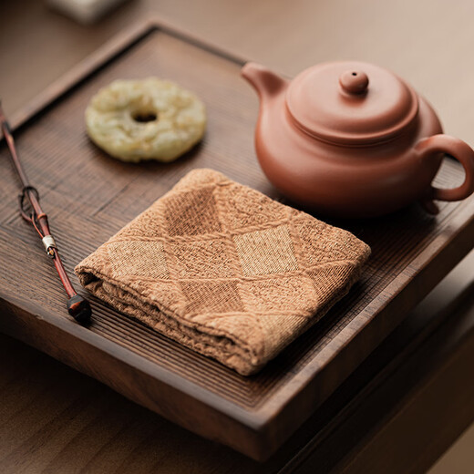 Shijanu's new tea towel, cotton jacquard cloth, absorbent tea mat, thickened coaster, rectangular small tea cloth, coffee table, tea tablecloth, piano key cotton tea towel - blue