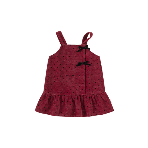 INSBOBOINSbobo one year old baby girl dress 2025 winter new velvet style little princess winter dress girls winter skirt trendy red bottom love 140