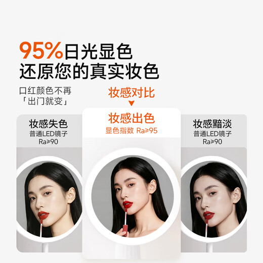 AUX makeup mirror with light LED high-definition beauty mirror dormitory bedroom desktop dressing mirror portable charging gift box for wife and girlfriend birthday gift