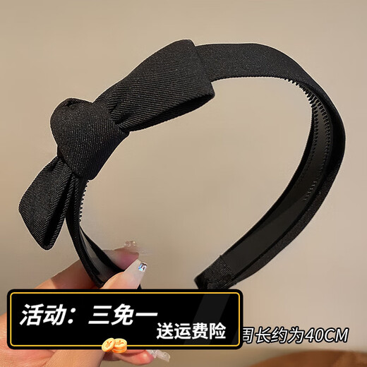 BARY REEF bow headband 2024 Internet celebrity new high-ceiling hair travel headband women's face wash hairpin with toothed anti-slip headwear black headband