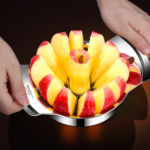 Olodo German 316 stainless steel apple cutting artifact household apple corer large fruit cutter fruit cutting artifact large can cut 12 pieces 5 fruit forks
