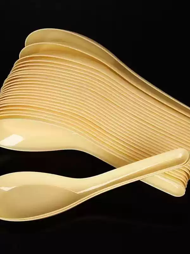 Yusenyi Disposable Spoon Plastic Takeaway Fast Food Spoon S103 Rice Spoon Commercial Transparent Yellow Small Spoon Thickened 103 Spoon 1800 Transparent