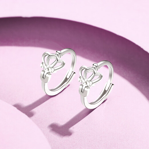 Wanfulong Platinum 950 Crown Earrings Fashion Boutique Platinum Earrings Earrings 2025 New Style Birthday Gift for Girlfriend Platinum PT950 Crown Earrings 2.69g