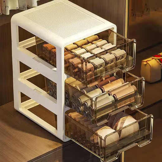 German underwear and underwear storage box home wardrobe socks underwear drawer-type partition organizer three-in-one brown underwear + underwear storage box