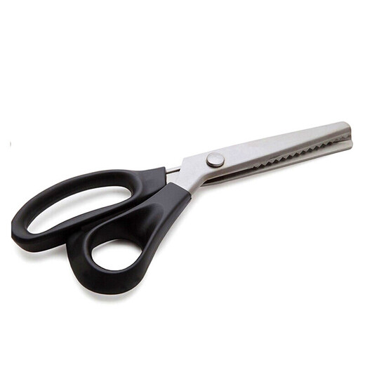 红铁普 简约家用布料花边锁边剪刀布样剪三角波浪花齿锯齿剪刀布艺裁缝 黑色三角:锯齿口3mm(S3/1把)