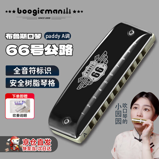 BoogieMAN Yuanyuan's same style Route 66 PADDY harmonica ten-hole blues adult children's blues harmonica 10-hole
