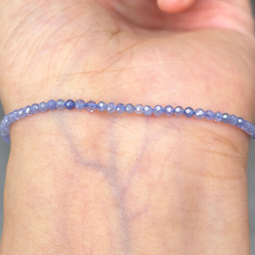 Fat Donglai same style tanzanite necklace natural 2mm faceted diamond round beads loose beads millet beads semi-finished DIY beads 2mm 1 about 38.5cm about 188 pieces