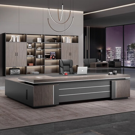 Boss desk and chair office simple modern executive desk light luxury fashion president computer desk manager supervisor table 1.6 meters boss table including side cabinet A style boss table