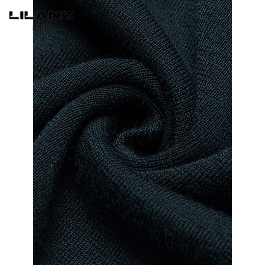 Lilang L machine washable men's worsted woolen sweater lapel 60 count autumn and winter thickened T-shirt ultra-fine high-end POO collar wool gray green thickened 4XL (190)