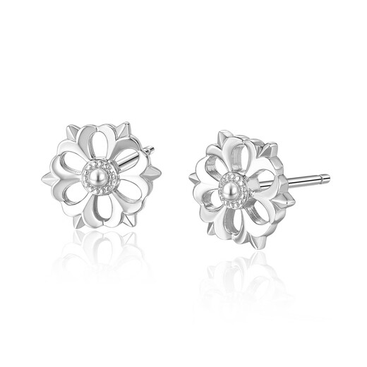 Wanfulong versatile platinum earrings PT950 earrings, earrings, earrings, earrings, snowflake female commuter birthday gift for girlfriend, snowflake earrings 2.14g