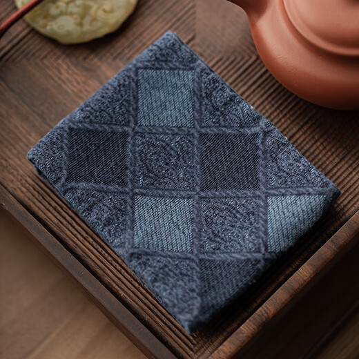 Shijanu's new tea towel, cotton jacquard cloth, absorbent tea mat, thickened coaster, rectangular small tea cloth, coffee table, tea tablecloth, piano key cotton tea towel - blue