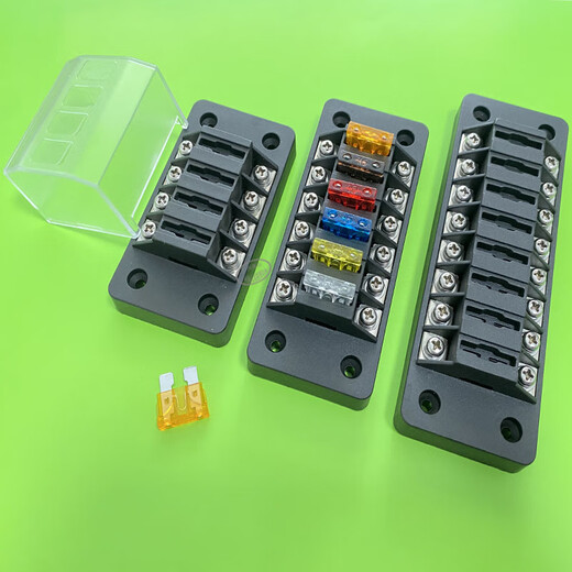 Installation and modification of car fuse box screw wiring method 4-speed 4-in 4-out 6-way 8-seat 4-way full package