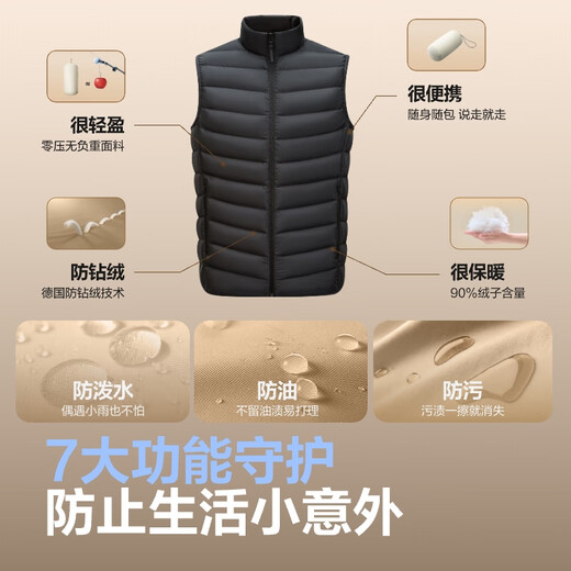 Chaqueta delgada de bosideng para hombres y mujeres parejas cortas 90 terciopelo de tela triple de tela collar chaleco de chaleco de chaleco de chaleco interior