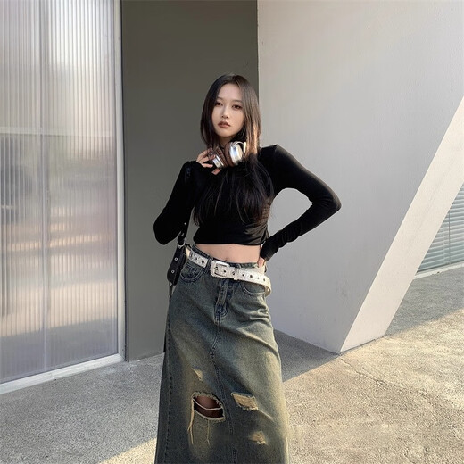 COSMICKISS belt women subculture diamond belt punk y2k hot girl millennium rhinestone versatile women's decorative jeans belt diamond white - one size