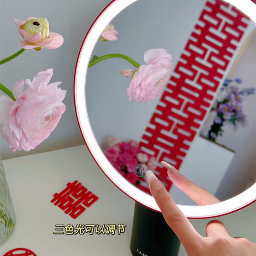 Souvenir gift with light makeup mirror led smart desktop mirror birthday gift wedding company gift green smart mirror + gift box + 5x mirror + shopping bag