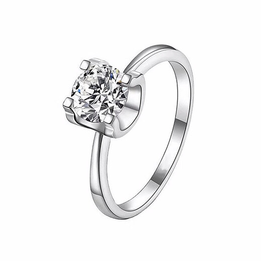 I Do platinum PT950 diamond ring classic bull head 1 carat cultivated diamond wedding proposal diamond ring as a gift for girlfriend classic bull head 50 points diamond opening adjustable