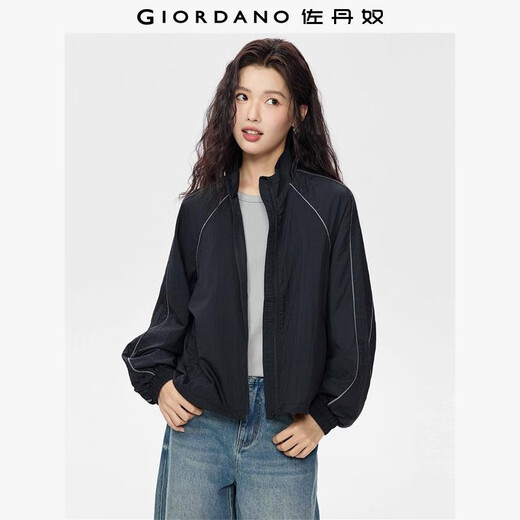 Giordano Workwear Style Jacket Women's Autumn and Winter Windproof Contrast Color Side Loose Stand Collar Windbreaker Jacket 13375142