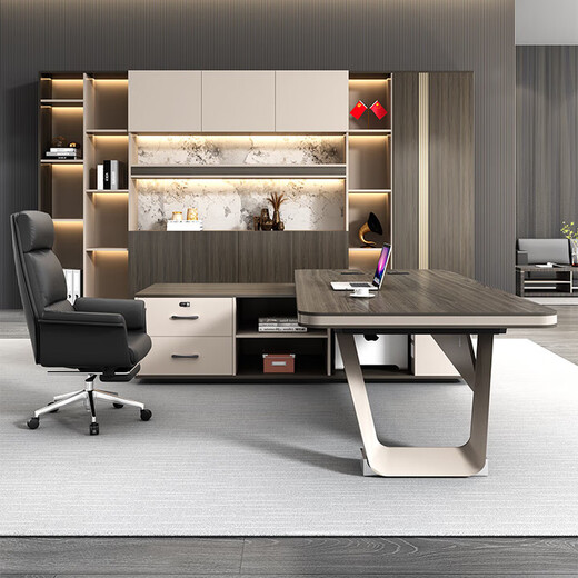 Light luxury boss desk office desk simple modern chairman president desk executive desk manager office desk and chair combination 1.8 meters boss desk