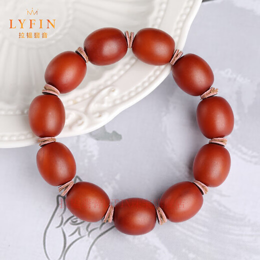 Layun Feiyin collectible old beeswax date bead bracelet for men, amber optimized old bead material, reflow pattern barrel bead hand, fine old wax, about 16mm
