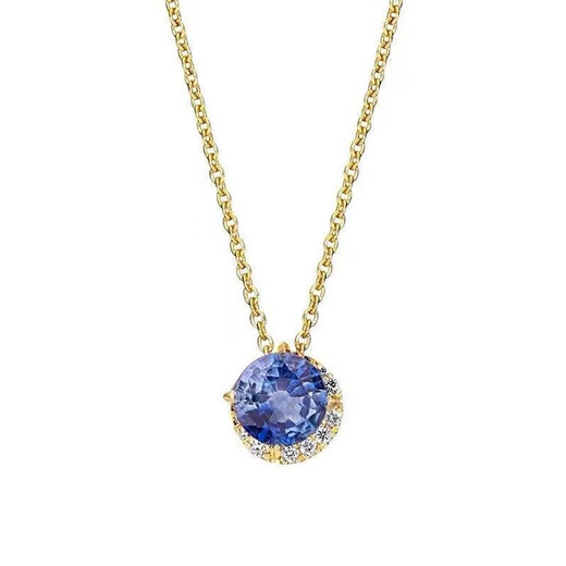 Original <Half Moon> silver-plated necklace blue moon tanzanite silver gold-plated pendant light luxury girl clavicle chain XU0078