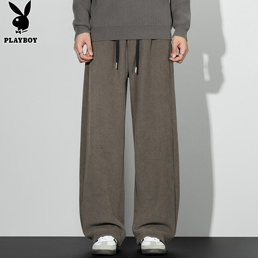 Playboy (PLAYBOY) pants men's straight casual pants men's autumn and winter loose American sports trousers wide-leg scimitar sweatpants