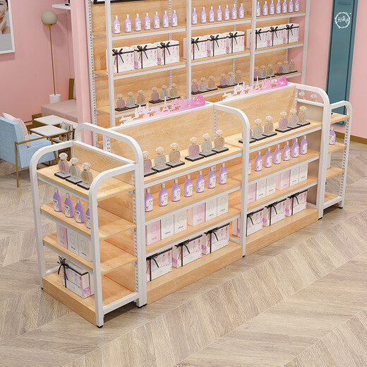 沐意 超市货架展示架便利店挂钩中岛柜零食母婴文具店可调节双面架子 【端头层板】690*360*1300