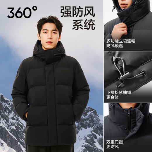 NetEase carefully selected new product 90 fresh velvet light business bread coat hooded down jacket for men's commuting-20 cold-resistant, fluorine-free, waterproof and anti-fouling A style 25 autumn and winter-hooded-graphite black L (175/96A)