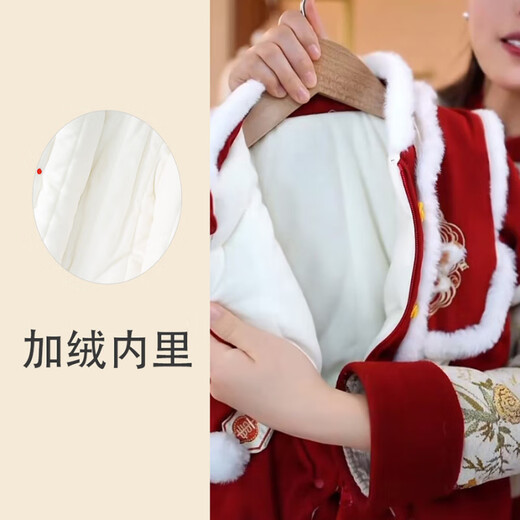 G.duck baby New Year's greetings winter jumpsuit New Year's clothing winter clothes for baby 100 days old red dress suit Wanshixinglong jumpsuit (maroon) 90cm