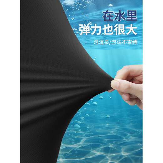 Baiszhuo elderly swimsuit male father middle-aged and elderly swimming trunks suit hot spring conservative beach adult new loose five-quarter pants gray suit loose_breathable_quick-drying M_90115Jin Jin equals 0.5 kg