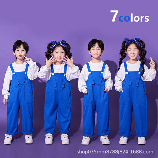 Kindergarten performance clothing overalls primary school students chorus clothing group dance children's cheerleading performance clothing autumn K22 sweatshirt 100 cm