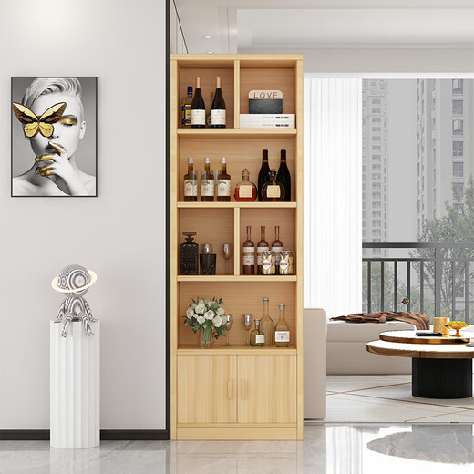 Zhong Zhang Gui solid wood wine cabinet living room wall cabinet storage cabinet 2025 new display cabinet home wine rack storage rack storage cabinet door-to-door delivery thickened 15mm plate 60cm-deep walnut