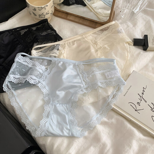 Universal fairy fluttering French sexy hollow girl underwear lace breathable low-waist briefs dark coffee + pink + black XL (100-130Jin Jin equals 0.5kg)