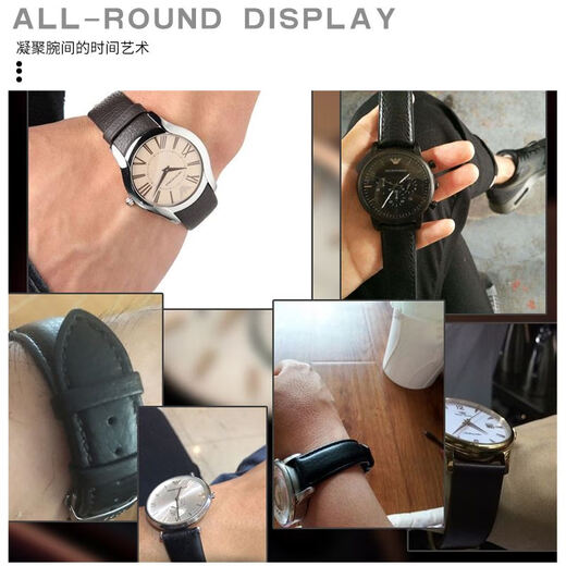 Geeignet für Armani AR11011 60003 11153 Echtes Leather Uhrengurt für Herrengeschäft Cowide Accessoires 22 mm braune Goldschnalle 22 mm