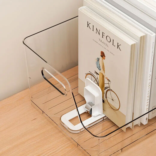 Прозрачная книжная полка с защитой от опрокидывания книг, настольная книжная полка, выдвижная настольная коробка для хранения, стеллаж для хранения студенческих учебников, прозрачная книжная полка с защитой от опрокидывания книг