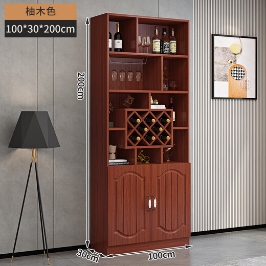 Yusenyi wine cabinet against the wall living room home red wine storage cabinet modern simple wine cabinet sideboard integrated entrance cabinet customization 100 long European style door 2 doors teak color double door